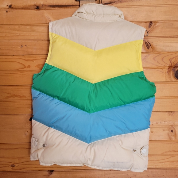Retro Y2K Old Navy Down Colorblock Puffer Vest, Neck 21-1/2 - Picture 2 of 16